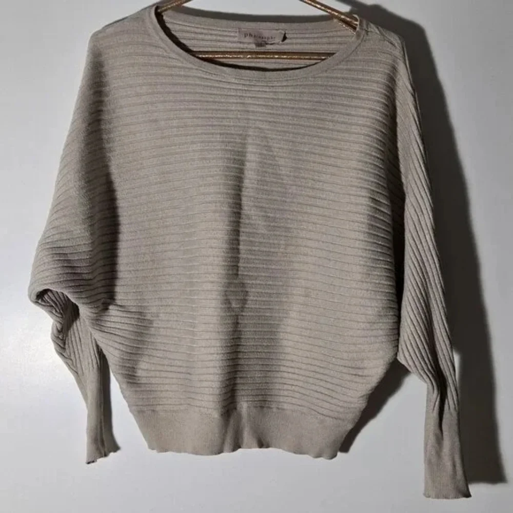 Philosophy Cream Crew Neck Sweater Beige Tan Long Sleeves - Picture 2 of 3